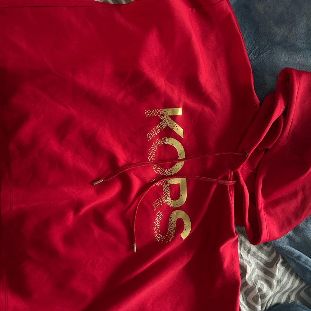 Michael Kors Red Hoodie with Gold Accents